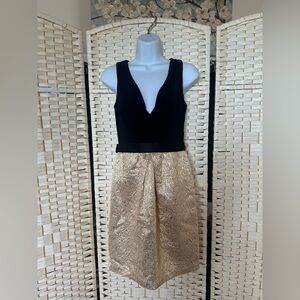 Max & Cleo Black and Gold Dress